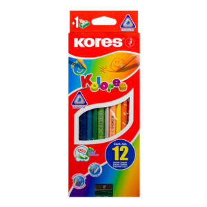Bojice drvene Kores 12/1 + šiljilo KOR93312