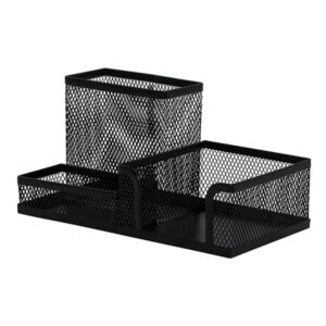 Organizer stolni 3u1, žica, crni, dimenzije: 20,5x9,8x10,3 cm