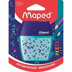Šiljilo Maped Pixel Party shaker dvostruko, blister