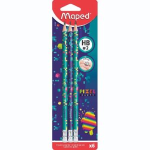 Grafitna olovka Maped Pixel Party s gumicom HB, 6/1, blister