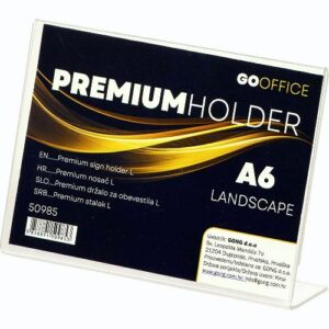 Nosač obavijesti L - vodoravni  A6 GO OFFICE 150x40x106 mm