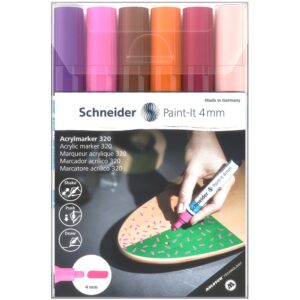 Flomaster Schneider, akrilni marker, Paint-It 320, 4 mm, intenzivne boje 6/1