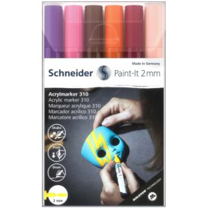 Flomaster Schneider, akrilni marker, Paint-It 310, 2 mm, intenzivne boje 6/1