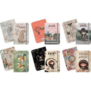 Notes Anekke A5 TU sort 6motiva, dimenzije: 14,5x21x1,5 cm