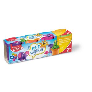 Masa za modeliranje Maped Creativ, 4 boje x 114 g (zelena, narančasta, roza i ljubičasta