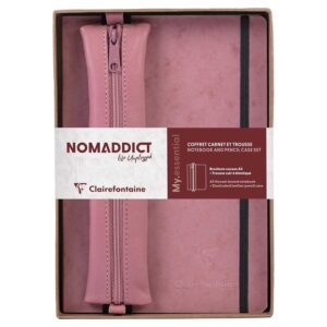 Set notes s gumicom A5 D 96L + pernica, roza
