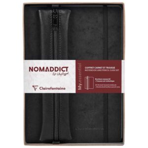 Set notes s gumicom A5 D 96L + pernica, crna