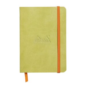 Notes A6,  Rhodiarama soft, s gumicom, diktando, zeleni