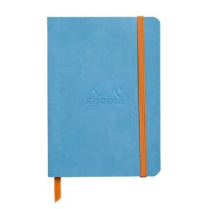 Notes A6,  Rhodiarama soft, s gumicom, diktando, tirkizni