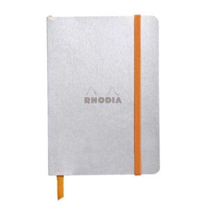Notes A6,  Rhodiarama soft, s gumicom, diktando, silver
