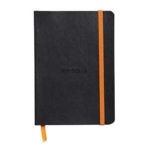 Notes A6,  Rhodiarama soft, s gumicom, diktando, crni