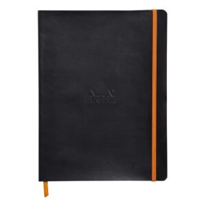Notes B5, Rhodia Rhodiarama soft, s gumicom, diktando, crni