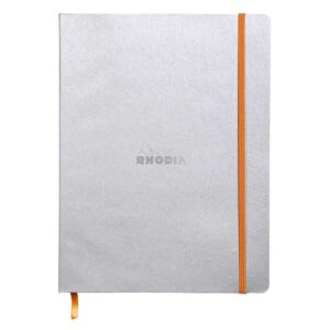 Notes B5, Rhodia Rhodiarama soft, s gumicom, diktando, silver
