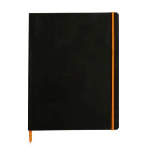Notes A4+, Rhodia Rhodiarama soft, s gumicom, diktando, crni