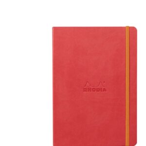 Notes A5,  Rhodiarama soft, s gumicom, diktando, coral