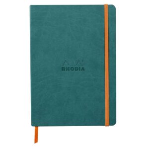 Notes A5,  Rhodiarama soft, s gumicom, diktando, paun plavi