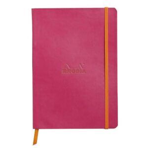 Notes A5,  Rhodiarama soft, s gumicom, diktando, raspberry