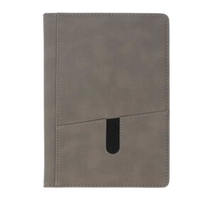 Notes A5 suede s džepom sivi 28433