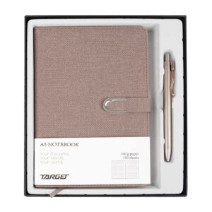 Notes A5 s kopčom biege + kemijska olovka 29471