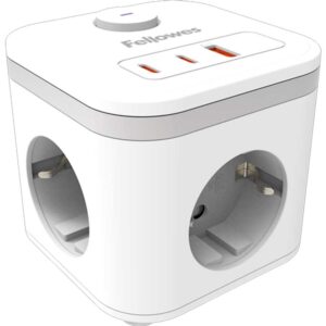 Kabel produžni Power Cube 2m s prekidačem Fellowes, bijeli