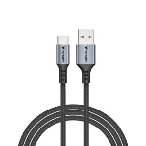 Kabel Verbatim Sync & Charge kabel USB-A na USB-C, M/M, 18W QC3.0, crni, 1.2m