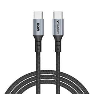 Kabel Verbatim Sync & Charge kabel USB-C na USB-C, M/M, 60W PD3.0/QC3.0, crni, 1.2m