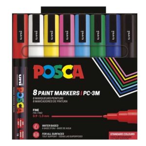 Marker Uni Posca pc-3m sortirane boje 8/1 plastic free pakiranje