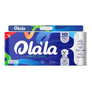 Papir toaletni u roli, troslojni, Olala Velvet Touch, 10/1