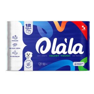 Papir toaletni u roli, troslojni, Olala Velvet Touch, 12/1
