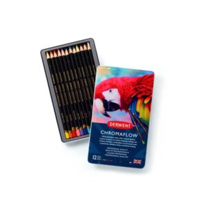 Bojice drvene umjetničke Derwent Chromaflow, 12 komada u metalnoj kutiji 2305856