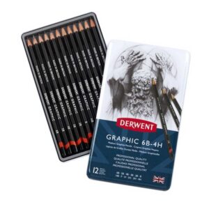 Set grafitinih olovaka Graphic  Derwent; set 12 olovaka u metalnoj kutiji 34214