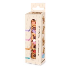 Mini marker set od 4 komada, 4 pastelne boje s ukrasnim čepom 82195 KAPIBARA