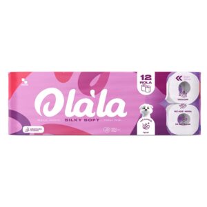 Papir toaletni u roli, troslojni, Olala Silky Soft, 12/1
