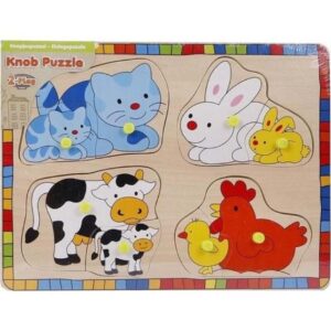 Igračka drvene puzzle umetaljke životinje i mladunčad 308585