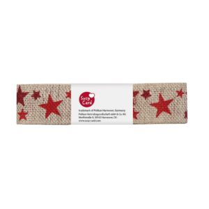 Vrpca ukrasna 2 m x 25 mm, bež, zvjezdice crvene, Herlitz