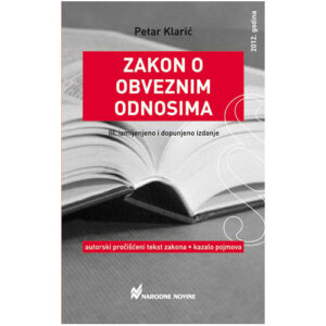 ZAKON O OBVEZNIM ODNOSIMA; III. izmijenjeno izdanje