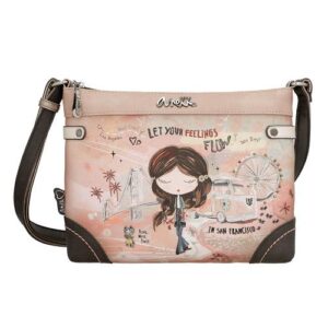 Torba fashion Anekke SS24 PEACE&LOVE pink bowling M-28x22x5cm 38823-701
