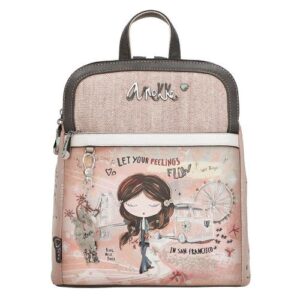 Ruksak fashion Anekke SS24 PEACE&LOVE pink bowling 28x31x11cm 38825-073