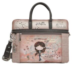 Torba fashion za dokumente Anekke SS24 PEACE&LOVEpink bowling 40x30x5cm 38826-110