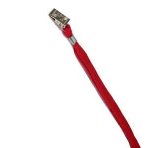 Trakica za ID karticu s metalnom kvačicom, 12 mm, crvena
