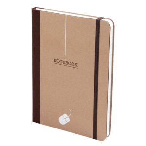 Notebook A5 s gumicom i džepom, camel, dimenzije 15 x 21 cm