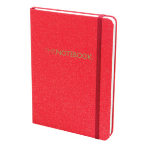Notebook A6 s gumicom i džepom, crveni, dimenzije 10 x 15 cm