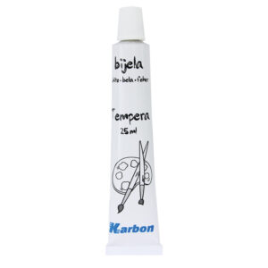 Boja tempera 25 ml alu. tuba bijela  Karbon