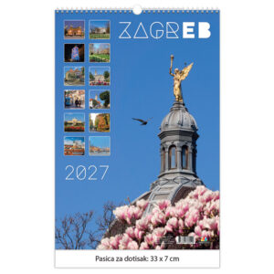 Kalendar "Zagreb 2027", 13 listova spirala JP.