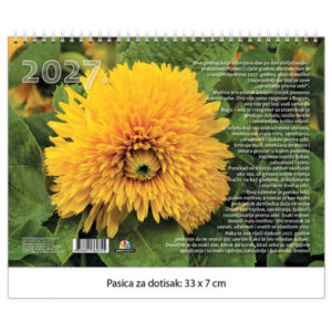Kalendar "Cvijeće 2027" 13 listova, spirala JP.