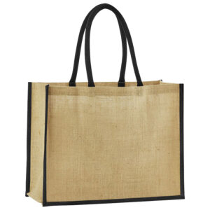 Vrećica za kupovinu juta 42x33x19 cm Beechfield W470 natur/crna