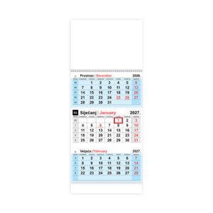 Kalendar zidni NN trodijelni 2027.