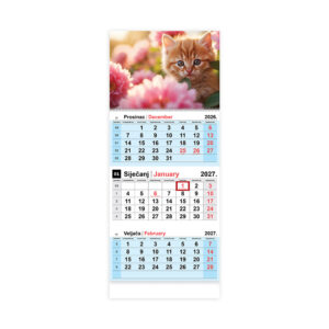 Kalendar zidni NN trodijelni mačka 2027.
