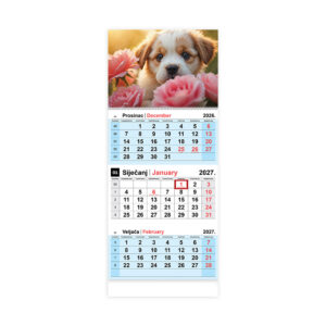 Kalendar zidni NN trodijelni psi 2027.