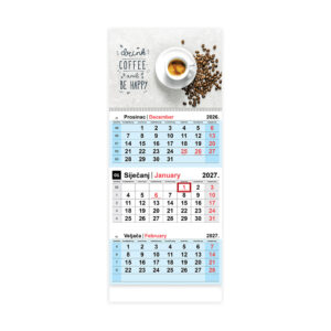 Kalendar zidni NN trodijelni kava 2027.